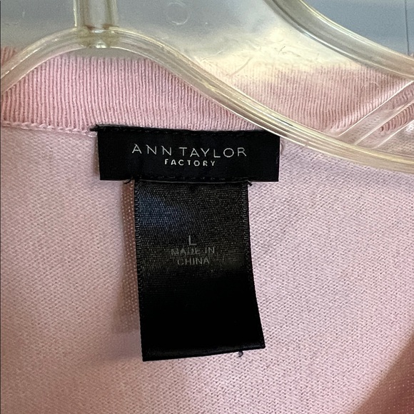 Ann Taylor Pastel Pink Floral 3/4 Sleeve Cotton Cardigan- L - Picture 5 of 6